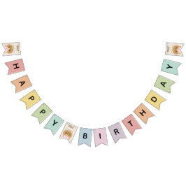 かわいいシンプルおもしろい誕生会 バンティングフラッグ