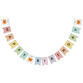 かわいいシンプルおもしろい誕生会 バンティングフラッグ