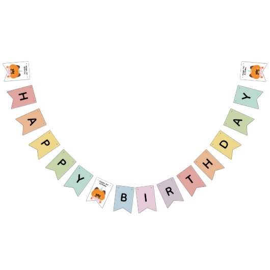 かわいいシンプルおもしろい誕生会 バンティングフラッグ (全)