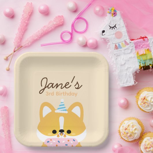 かわいいシンプルおもしろい誕生会 ペーパープレート (パーティー)