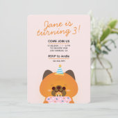 かわいいシンプルおもしろい誕生会 招待状 (スタンド正面)