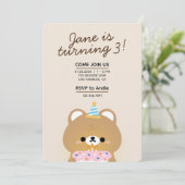 かわいいシンプルおもしろい誕生会 招待状 (スタンド正面)