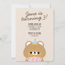 かわいいシンプルおもしろい誕生会 招待状