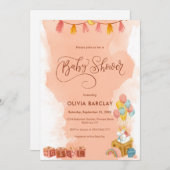 かわいいシンプルと赤ちゃんシャワー 招待状 (正面/裏面)