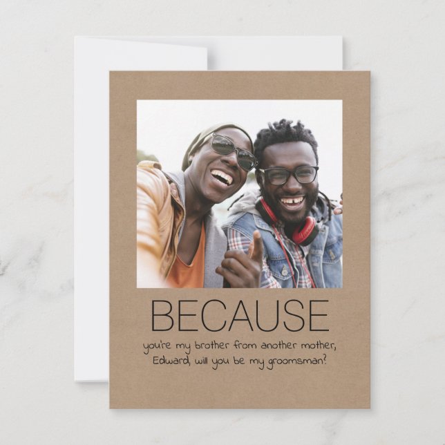 かわいいシンプルなあなたは私のブライズメンになってくれる？写真 (正面)