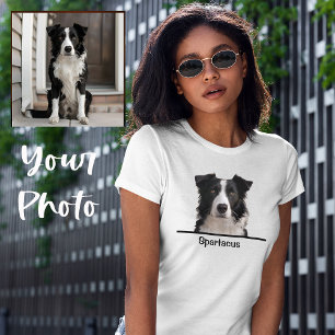 かわいいシンプルなオーダーメイドのペットの肖像画 イヌ好きな人へのギフト Tシャツ