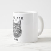 かわいいシンプルなデザインのカスタム猫の母ブラックキャット愛好家 ジャンボコーヒーマグカップ (正面右)
