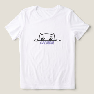 かわいいシンプルなデザインの黒猫好きなママ トライブレンドTシャツ