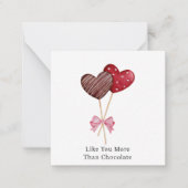 かわいいシンプルなハートのバレンタインカード ノートカード (正面)