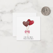 かわいいシンプルなハートのバレンタインカード ノートカード (正面/裏面インサイチュ)