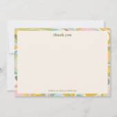 かわいいシンプルなパステル抽象カスタム ブライダルシャワー サンキューカード (正面)