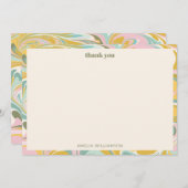 かわいいシンプルなパステル抽象カスタム ブライダルシャワー サンキューカード (正面/裏面)