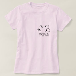 かわいいシンプルなピンクの猫 Tシャツ