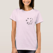 かわいいシンプルなピンクの猫 Tシャツ (正面)