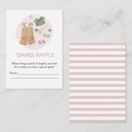 かわいいシンプルなベビー服 ピンクのおむつラッフル エンクロージャーカード