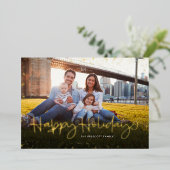 かわいいシンプルな写真でホリデーシーズン楽しんでね 箔シーズンカード (立ち正面)