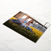 かわいいシンプルな写真でホリデーシーズン楽しんでね 箔シーズンカード (回転した状態)