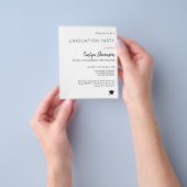 かわいいシンプルな卒業パーティーの案内 チラシ (手)