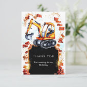 かわいいシンプルな建設の誕生日 サンキューカード (スタンド正面)