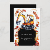 かわいいシンプルな建設の誕生日 サンキューカード (正面/裏面)