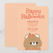 かわいいシンプルな楽しいハロウィンパーティー 招待状 (正面/裏面)