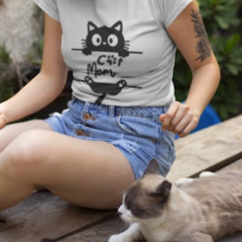 かわいいシンプルな黒猫好きカスタム Tシャツ
