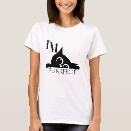 かわいいシンプルな黒猫愛好家 Tシャツ