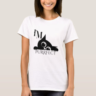 かわいいシンプルな黒猫愛好家 Tシャツ