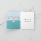 かわいいシンプルのグラフィックス飛翔鯨 サンキューカード (内部)