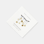 かわいいシンプルイエローニュートラルスターモバイルベビーシャワー スタンダードカクテルナプキン (角)