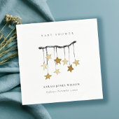 かわいいシンプルイエローニュートラルスターモバイルベビーシャワー スタンダードカクテルナプキン