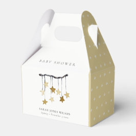 かわいいシンプルイエローニュートラルスターモバイルベビーシャワー フェイバーボックス
