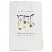 かわいいシンプルイエローニュートラルスターモバイルベビーシャワー ミディアムペーパーバッグ (正面)