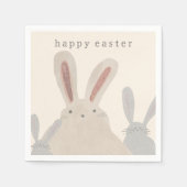 かわいいシンプルウォーターカラーバニーイースターナプキンス スタンダードカクテルナプキン (正面)