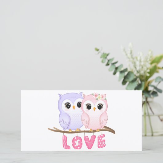 かわいいシンプルウォーターカラーフールバレンタインフラットカード (スタンド正面)