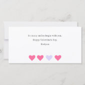 かわいいシンプルウォーターカラーフールバレンタインフラットカード (裏面)