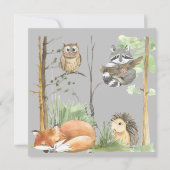 かわいいシンプルウッドランド動物招待状 招待状 (正面)