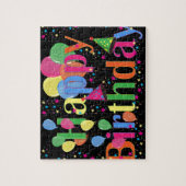 かわいいシンプルカラフルハッピーバースデー ジグソーパズル (縦)