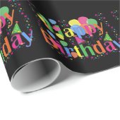 かわいいシンプルカラフルハッピーバースデー ラッピングペーパー (ロールコーナー)