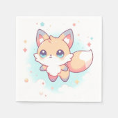 かわいいシンプルキツネベビーシャワー スタンダードカクテルナプキン (正面)