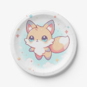 かわいいシンプルキツネベビーシャワー ペーパープレート (正面)