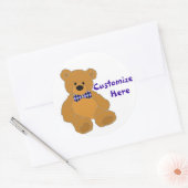 かわいいシンプルクマのステッカー ラウンドシール (封筒)