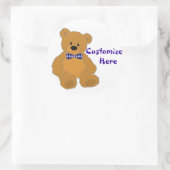 かわいいシンプルクマのステッカー ラウンドシール (バッグ)