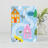 かわいいシンプルクリスマスウィンタースノーフォールホリデーカード シーズンカード (スタンド正面)