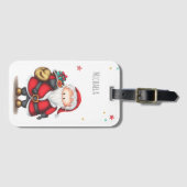 かわいいシンプルクリスマスサンタクロース ラゲッジタグ (正面横)