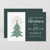 かわいいシンプルクリスマスパーティの招待状はがき ポストカード (正面/裏面)