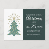 かわいいシンプルクリスマスパーティの招待状はがき ポストカード (正面)
