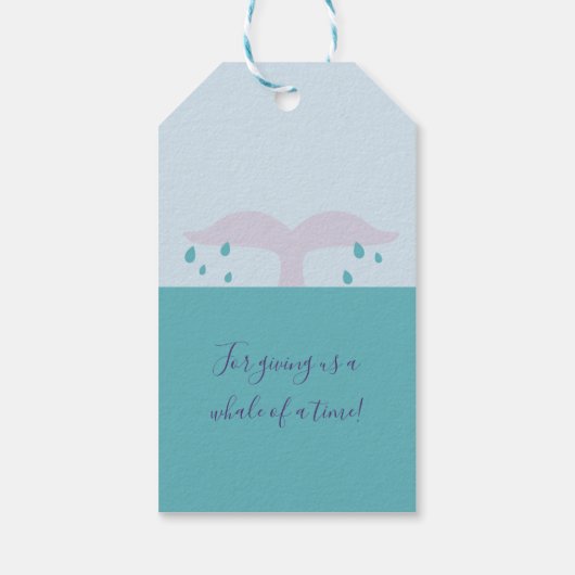 かわいいシンプルグラフィックのクジラ ギフトタグ (裏面)