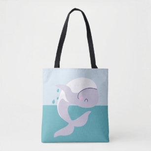 かわいいシンプルグラフィックのクジラ トートバッグ