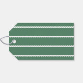 かわいいシンプルグリーンホリデーの波状白い線 ギフトタグ (裏面横)
